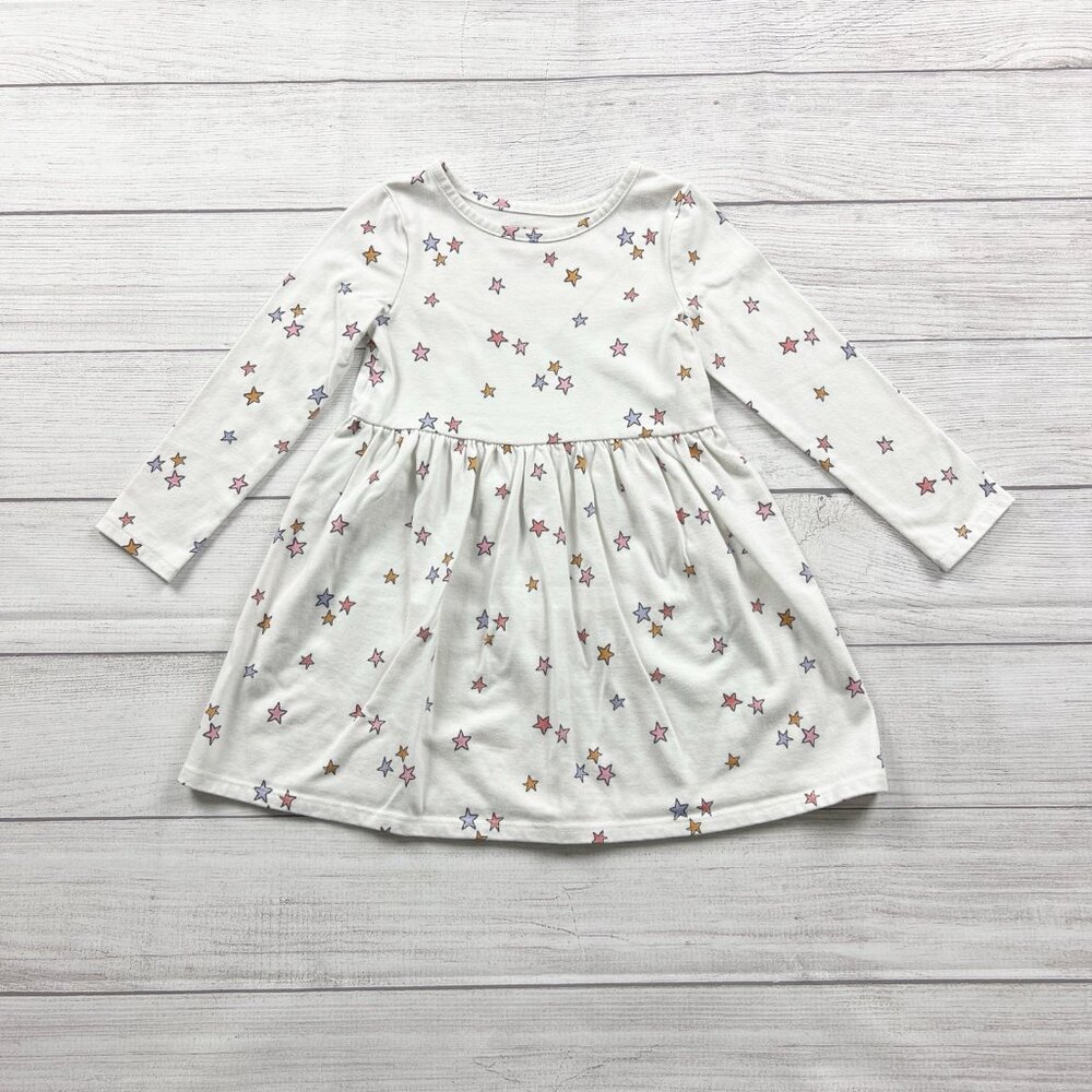 Cat & Jack Toddler Dress Multicolor Star Print Long Sleeve Twirl Dress 4T